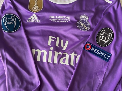 Ronaldo #7 Jersey Real Madrid 2016-2017 UEFA Ronaldo Long Sleeve - Picture 6 of 9