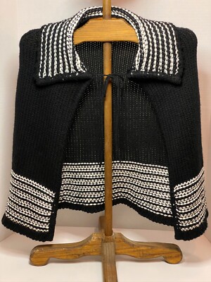 Miss Me Shawl Over Shoulder Sweater Open Front Sweater Black Shrug Sweater 
