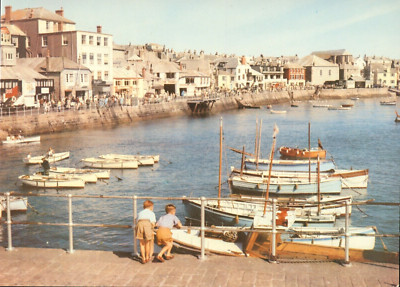 St. Ives Hafen Farb Postkarte Echtfoto Übergröße 7 x 9 cm
