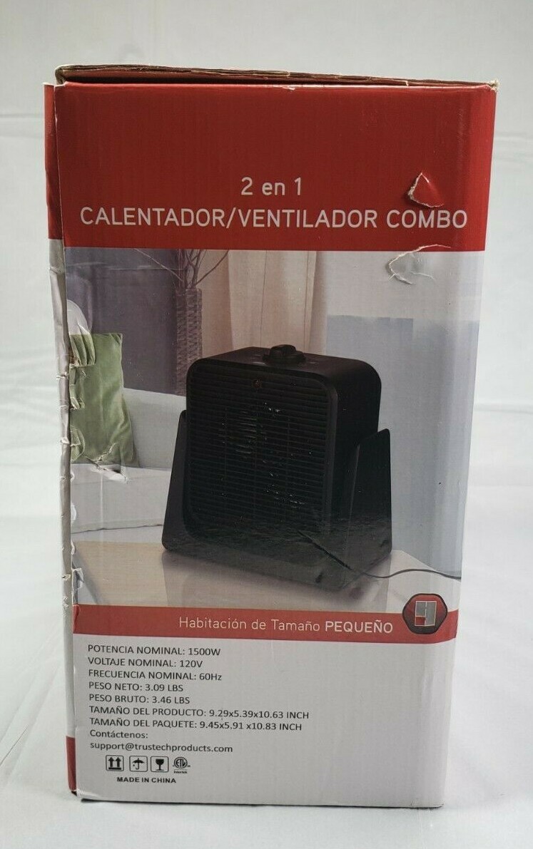 Trustech 2 in 1 Heater/ Fan Combo (Black) for Home or Office use. | Inox  Wind