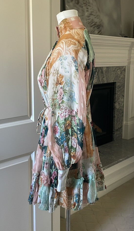 Zimmermann Silk Wavelength Floral Patchwork Smock… - image 6
