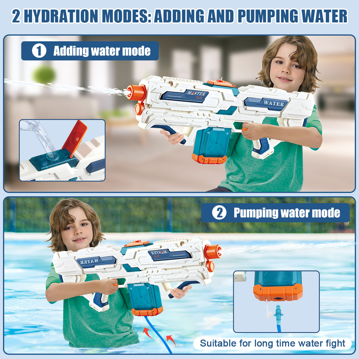 Water Super Soaker Squirt Guns Electric Water Gun, AutoPump Water Guns