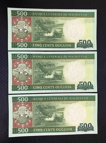 2013 MAURITANIA - 500 OUGUIYA (3 CONSECUTIVE NOTES) - P#18 - GEM UNC - L10 - Picture 2 of 2