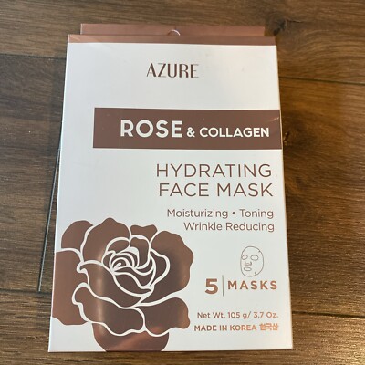 AZURE Rose & Collagen  Moisturizing, Toning Hydrating , Wrinkle Reducing-5 Mask