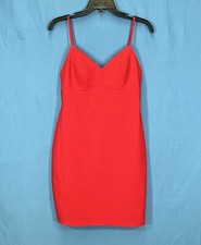 CITY VIBE Solid Red STRETCHY Mid-Weight BOW DETAIL Party Cocktail SHEATH DRESS 5