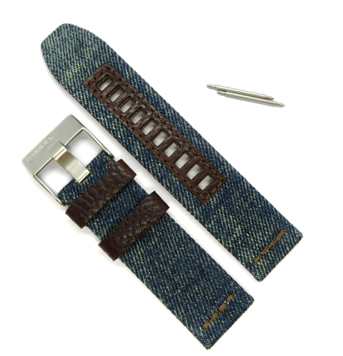Diesel Original Replacement Leather Textile DZ1825 Watchband Jeans Strap 24 mm