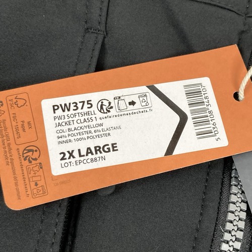 Giacca di sicurezza PW3 PW375 Classe 1 Hi Vis Softshell PortWest foderata in pile da uomo 2XL - Foto 7 di 18