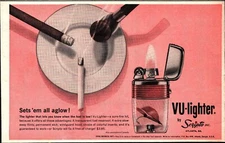 1963 VU-Lighter Scripto Cigarettes Vintage Print Ad NOSTALGIA B7