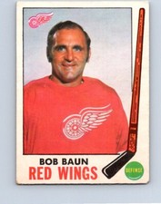 VINTAGE  NHL HOCKEY CARD OPC 1969 BOBBY BAUN DETROIT RED WINGS NO80