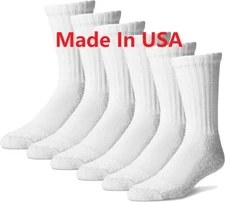 MEN'S BLACK CREW WORK BOOTS SOCKS  6/12 Packs  Fits Shoe Sz. 8-12    MADE IN USA