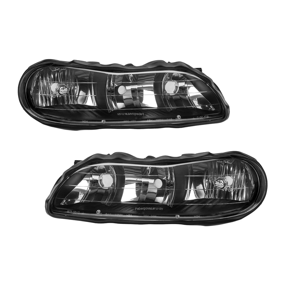 Par de faros negros para Chevy Malibu 1997-2003 izquierda+derecha Foto 2 de 4