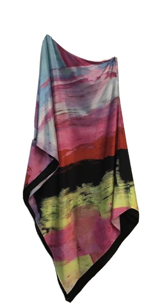 Charlie Brown Multicoloured One Shoulder Lined Kaftan Dress Or Top Sz 10