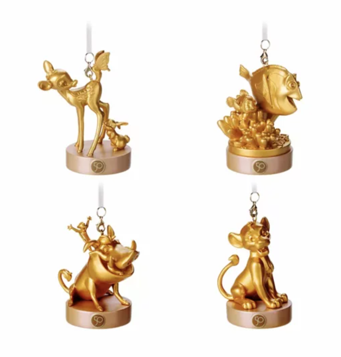 Disney World 50th Anniversary Animal Kingdom Gold Statues Ornament