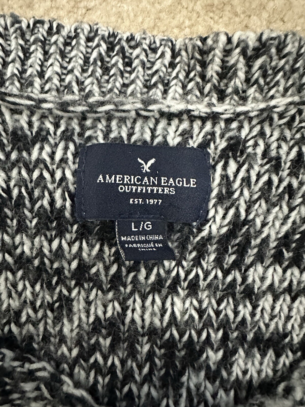 American Eagle Marbled Pullover Sweater Size Large - image 3