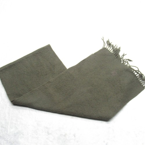 Ralph Lauren Lambswool Scarf Green Embroidered Logo Fringe Scotland 60" READ - Picture 2 of 8