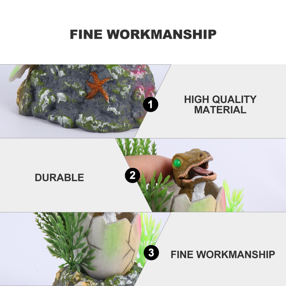 Fish Tank Bubbler Decorations Dinosaur Air for Aquarium Landscaping