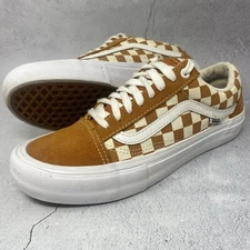 Vans Men's Old Skool Gold Suede Checkerboard Skate Shoes Sneakers Sz 7.5 M