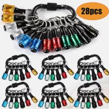 28pcs 1/4" Hex Shank Quick Release Keychain Drill Bit Holder Set for Screwdriver