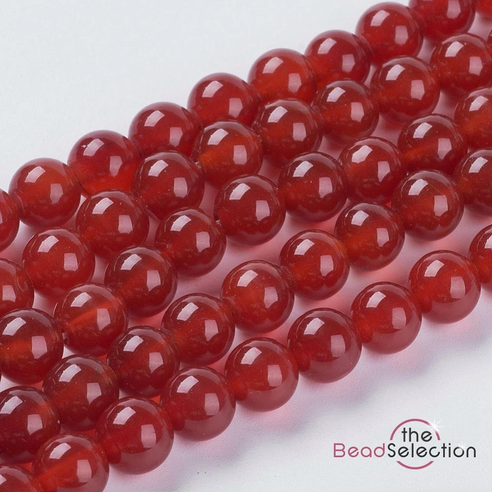 Red Carnelian Round Gemstone Beads 8mm 25 Beads Chakra Stone GS106 - Image 3 of 4