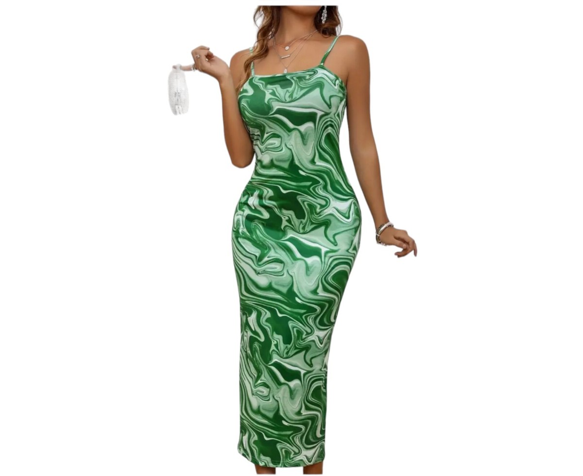 Women Marble Cami Bodycon Dress LRG(8/10) | eBay