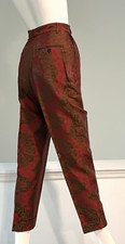 ROMEO GIGLI Tailored Iridescent BROCADE Cropped Pants IT38, Pleated  Cuffed VTG