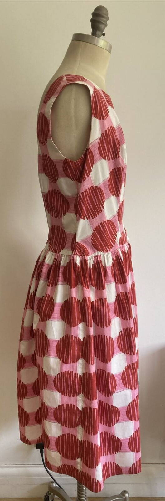 1950s Vintage "Rosita" Red Spot Cotton Dress, Goodwood? Vintage Size 16 UK 5
