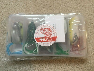 RUNCL Topwater Frog Lures, Soft Fishing Lure Kit with 5 different frog lures