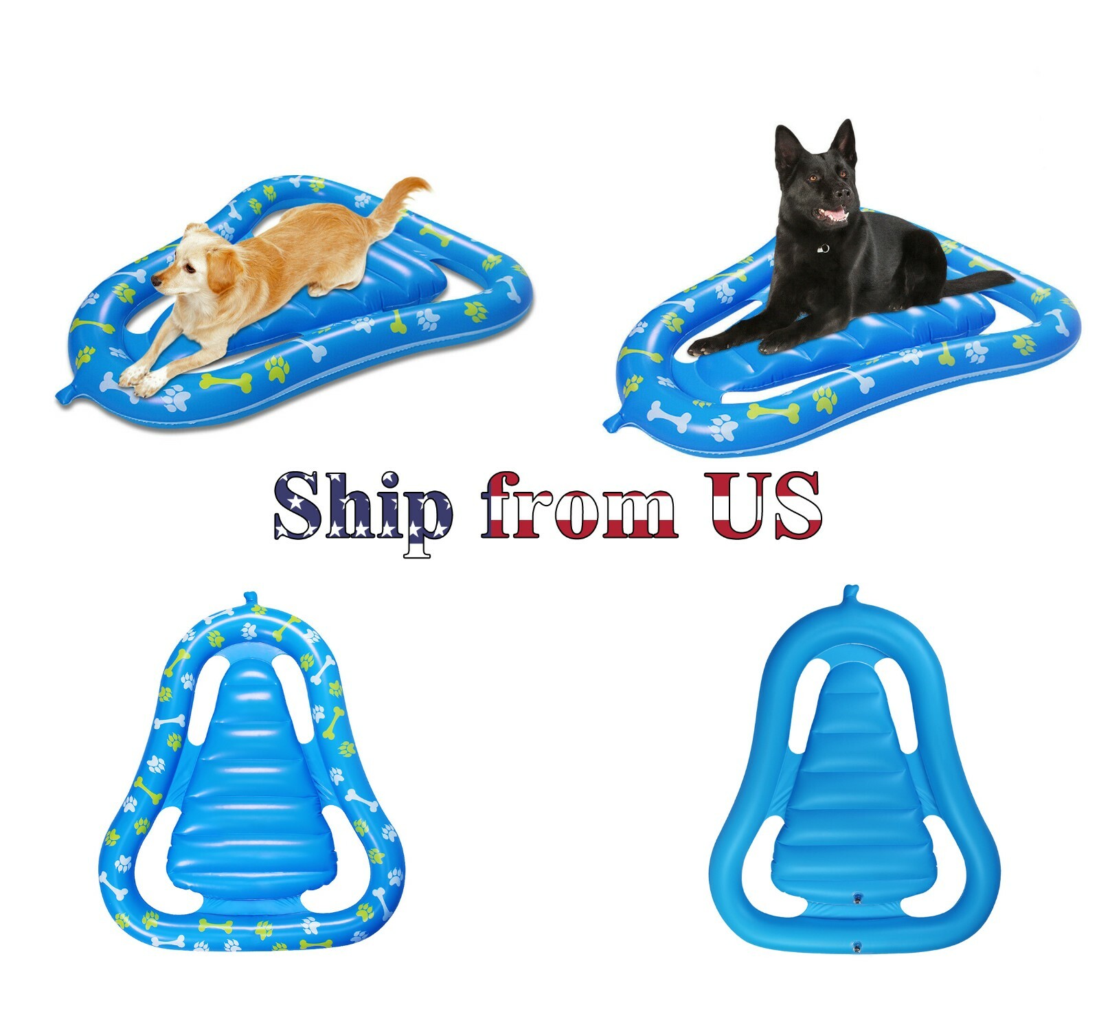 Dog Pet Pool Float Ride On Bed Seat Raft Puppy Water Inflatable