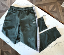 Nike Mens Vintage Y2K Side Striped Track Pants - Olive Green and Gray - Size L