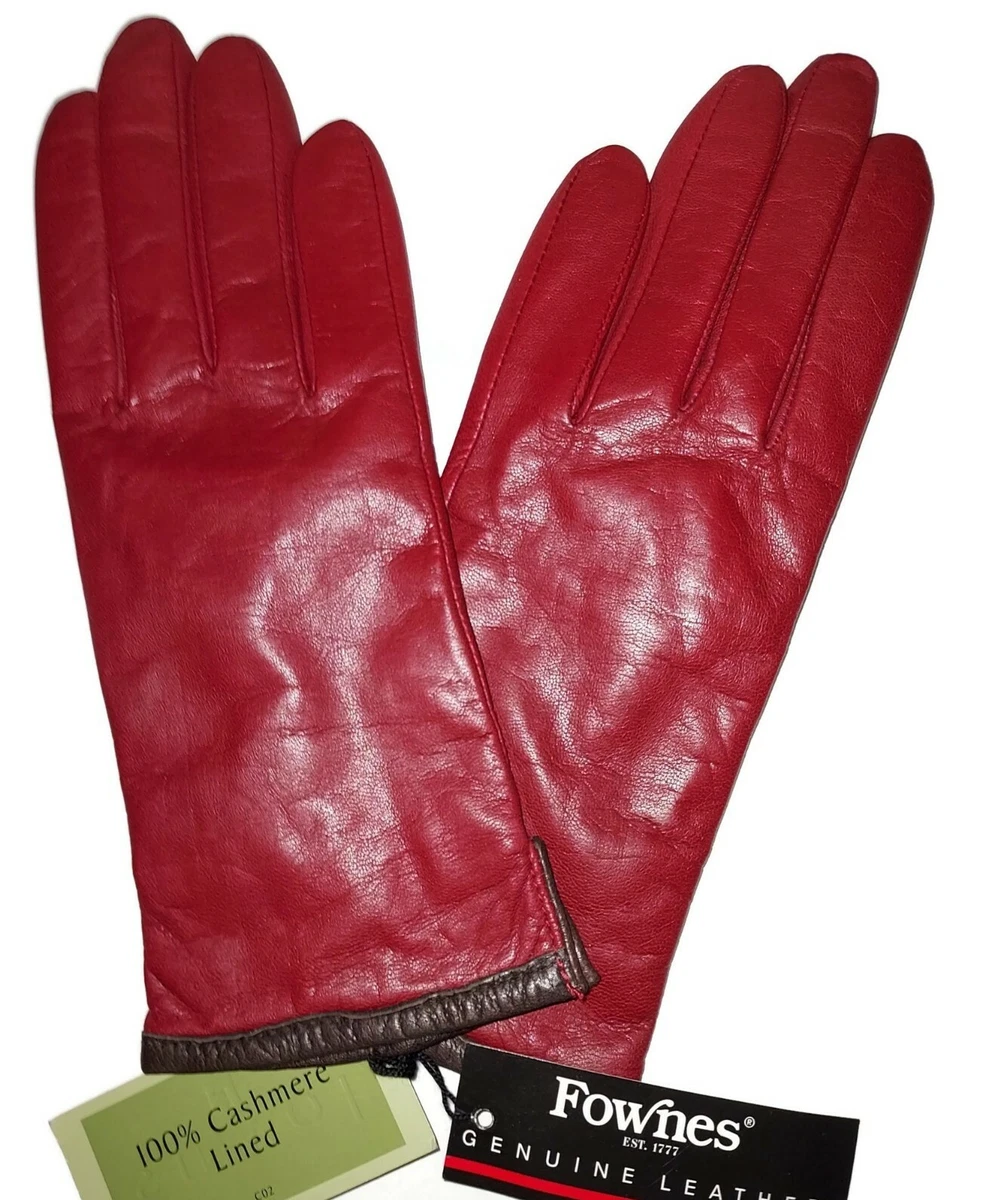 Red leather lined on sale gloves
