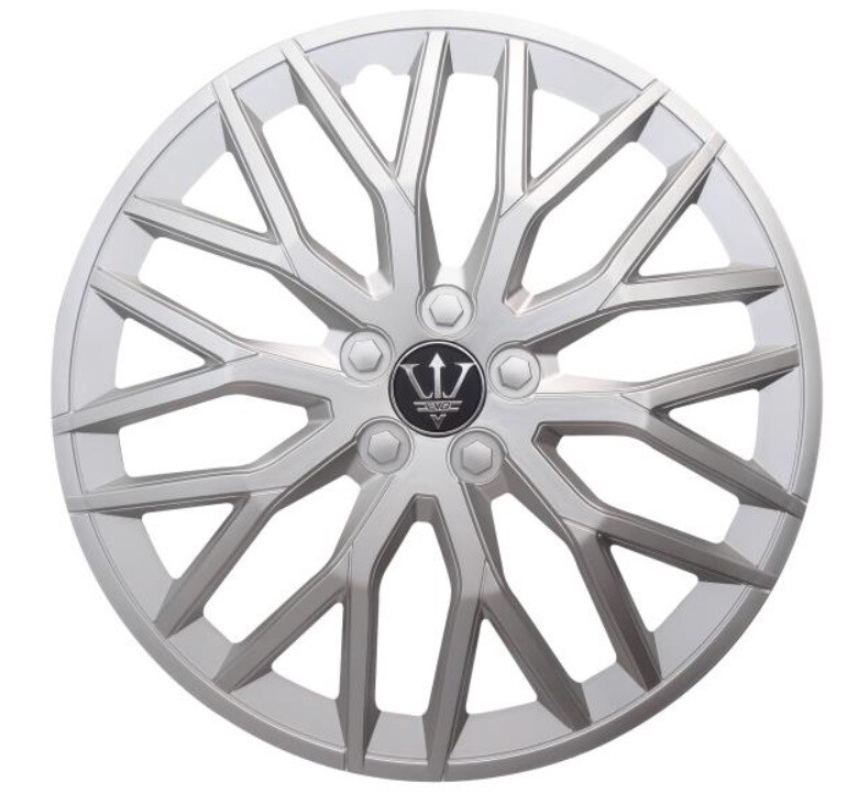 Set de 4 enjoliveurs 16 pouces universels gris pour voiture