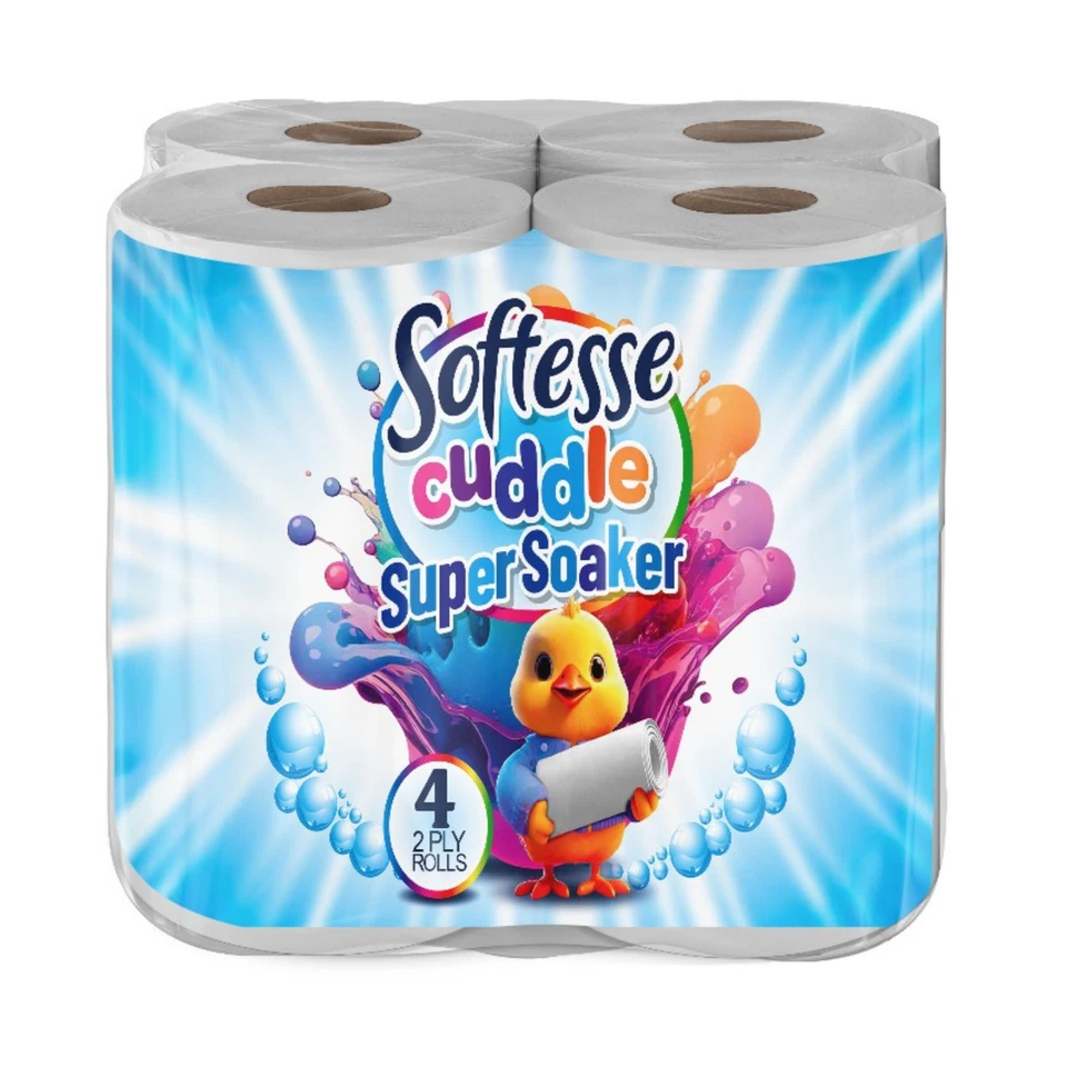 24 rollos de cocina 2 capas 1.200 hojas | Softesse Cuddle Super Soaker paquete a granel Foto 2 de 3
