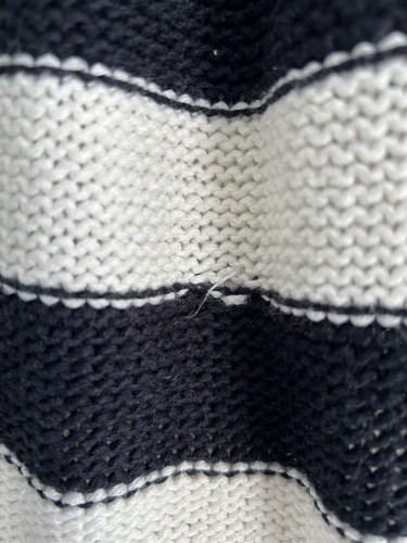 MISS SHOP Knit Long Sleeve Top Jumper Black & White Striped Stretch Size 10 - Picture 6 of 6