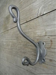 PAIR 1883 ANTIQUE STYLE TRIPLE COAT HOOK CAST IRON HOOK COAT RACK HALLSTAND HOOK