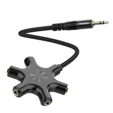 HOSONGIN 5-Way Headphone Splitter - 3.5mm Audio Sharing Hub with Black