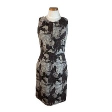 Banana Republic Womens Sheath Dress Multicolor Abstract Lined Sleeveless Zip 4