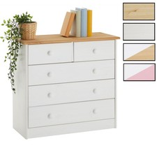 Kommode Anrichte Sideboard mit 5 Schubladen Kiefer massiv lackiert in 3 Farben