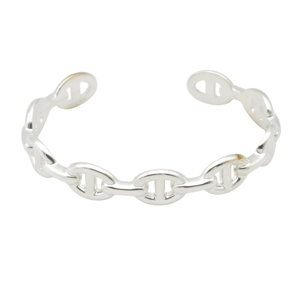 HERMES Chaine dancre Enchainee Armreif Armband Silber 925 Gebraucht Unisex