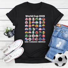 USA Canada Mexico World Cup Flags Unisex T Sh...