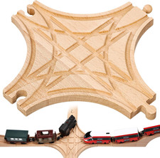 Wooden Train Track Switch Accessories Railway Pieces Forked Wooden Train Tracks