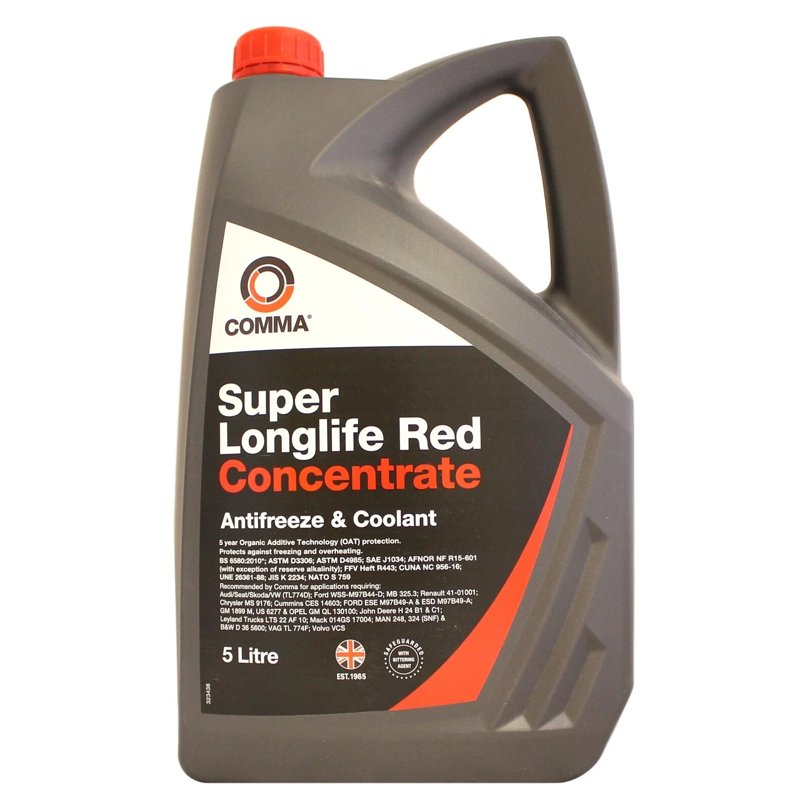 Comma Super Longlife Red Car Antifreeze & Coolant - Concentrate - 5 Litres New
