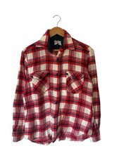 Vintage Montgomery Ward Acrylic Flannel Shirt Men s Medium Red White