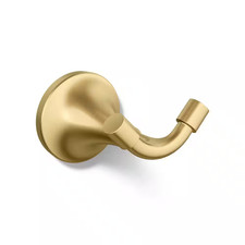 Tone J-Hook Robe/Towel Hook in Vibrant Brushed Moderne Brass