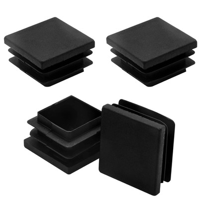 4 Pack 4 Inch Square Plastic Plug, Insert Tubing End Cap for Square Tubing Post