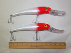 Manns Magnum Stretch S-18+ Large Fishing Lure Salt & Muskie Lot Red & White VTG — photo 1