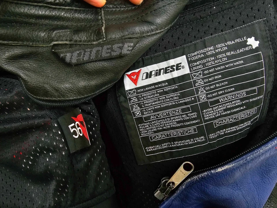 *HOT Men's DAINESE SPORTS BIKER MOTORCYCLE ARMOR GUARD MULTI LEATHER Jacket 56 M - Image 4 of 4