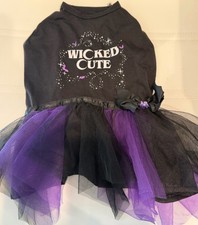 Dog Dress/Halloween Wicked Cute Purple And Black Size Small Tulle Ruffled