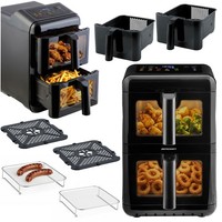HeißLuftfritteuse 11,6L Dual Airfryer 3000W 2 Kammern Berdsen BD-663