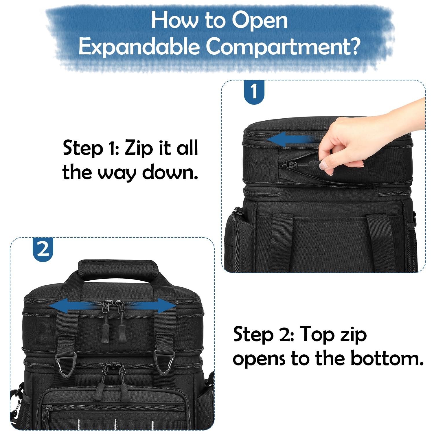 Tactical Lunch Box Cooler Bag for Men, Large Expandable Insulated Lunch box w...