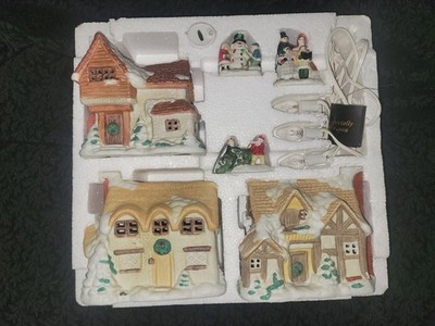 NEW Christmas Around the World Lighted House 54-764 Village Accessory Set Houses